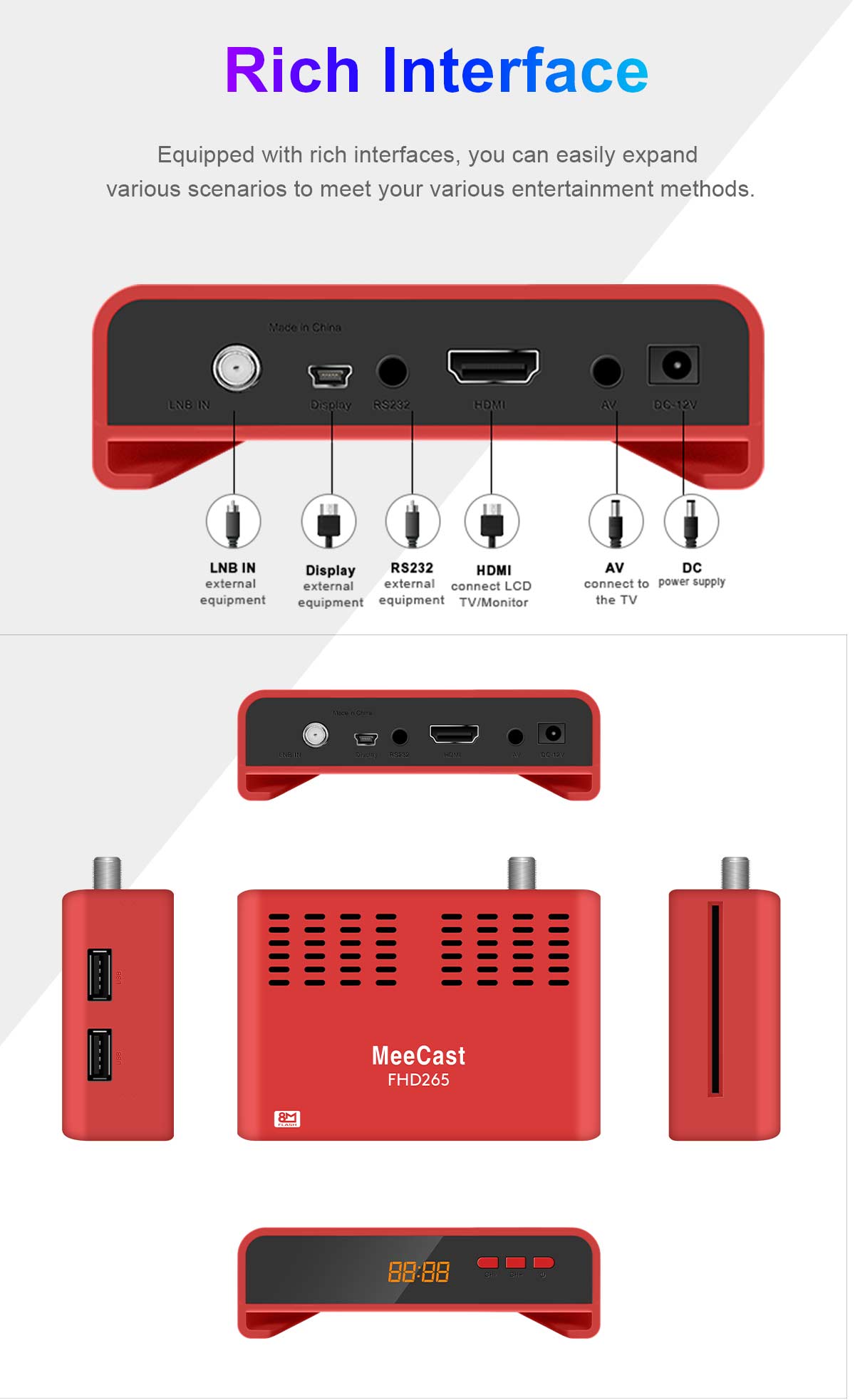 product gx6605h dvb s2 h265 satellite receiver digital tv tuner meecast wifi  tv box free to air decoder set top box350-9