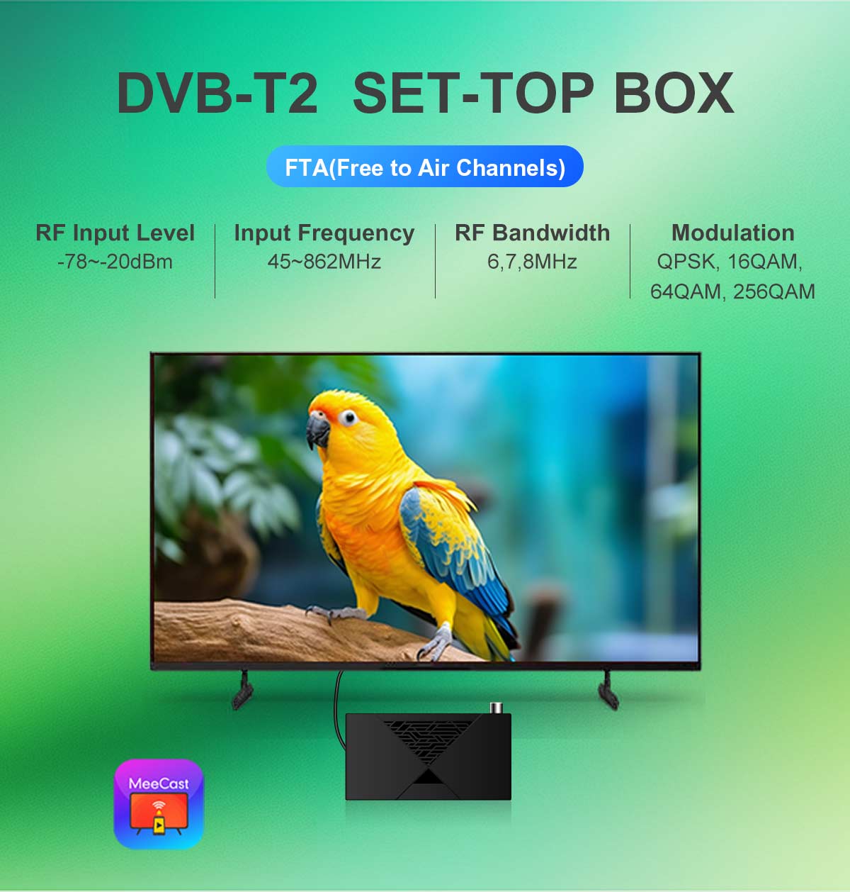 120mm Mini-9 DVB-T2 Receiver details