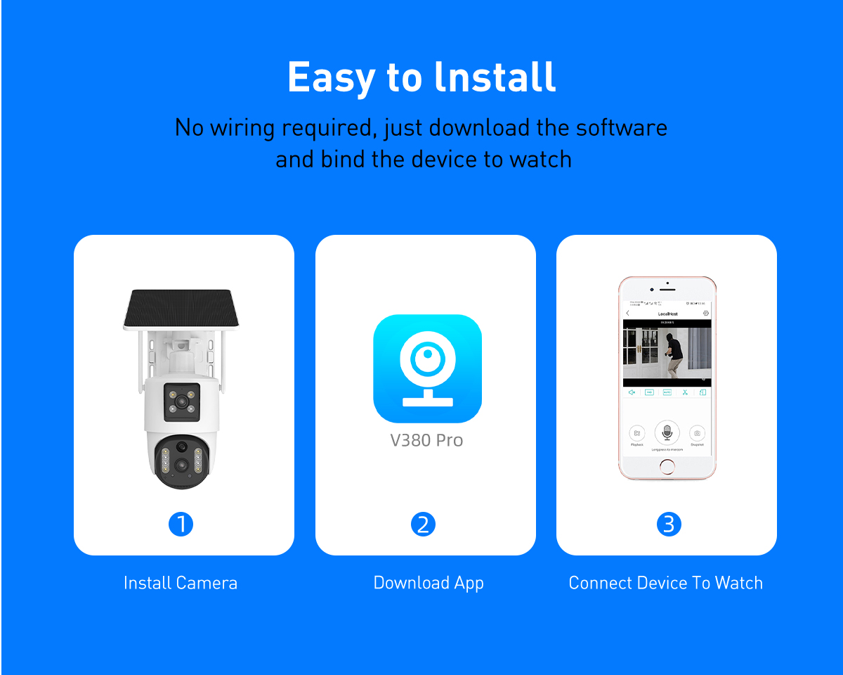 V380 RV5 4G Solar 2MP Waterproof Outdoor IPC factory