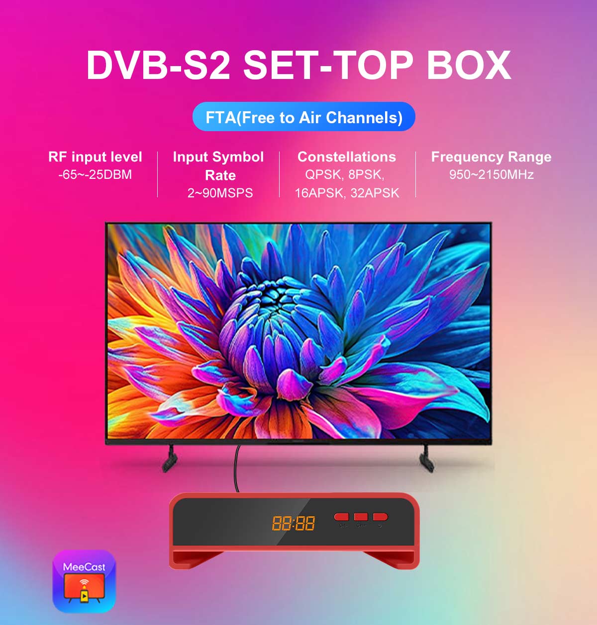 product gx6605h dvb s2 h265 satellite receiver digital tv tuner meecast wifi  tv box free to air decoder set top box350-0