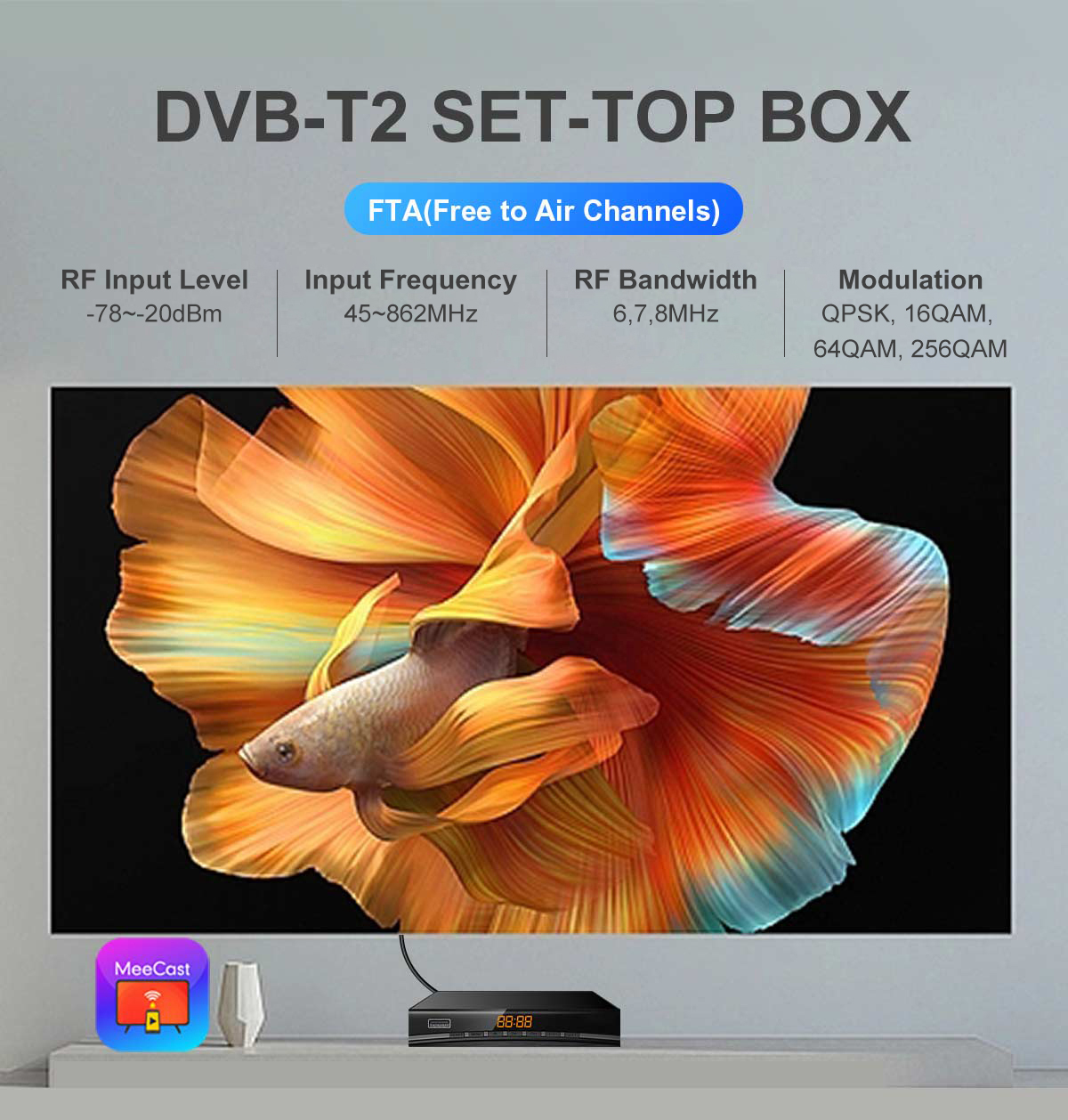 168mm Metal-2 DVB-T2 Receiver details