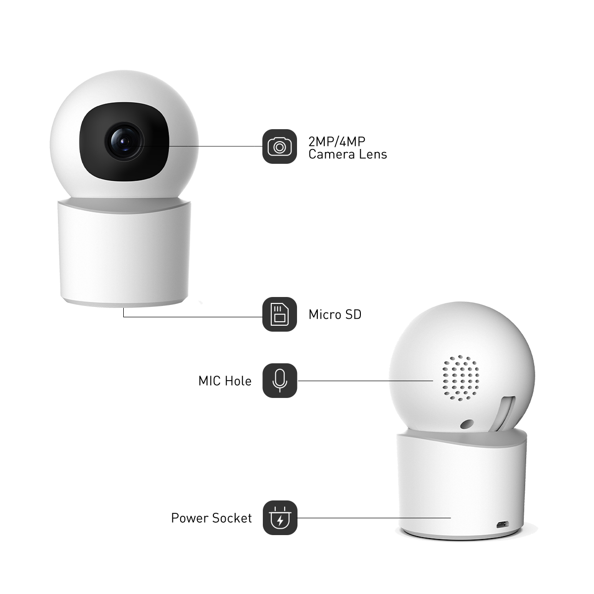 Tuya RP4 WiFi 2MP/4MP Indoor Dome PTZ IPC details