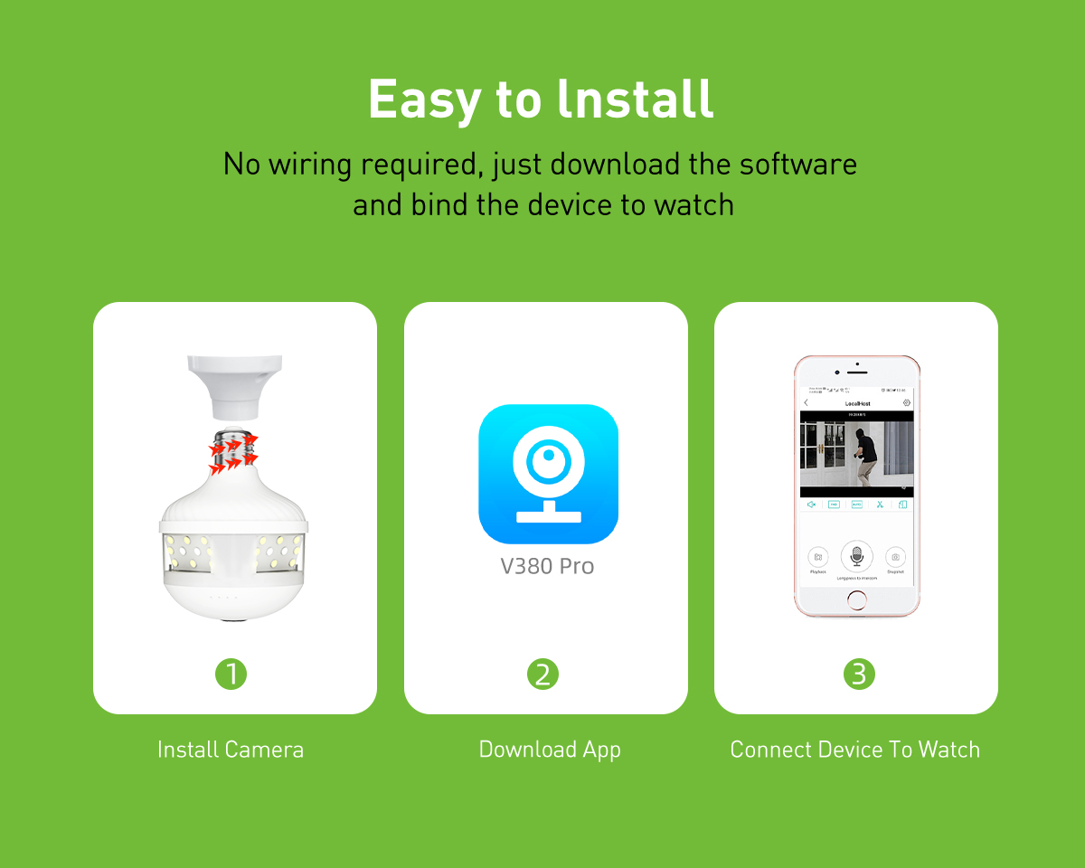 product v380 pro smart cctv dome camera system 360 panoramic night vision two way audio wifi882-14