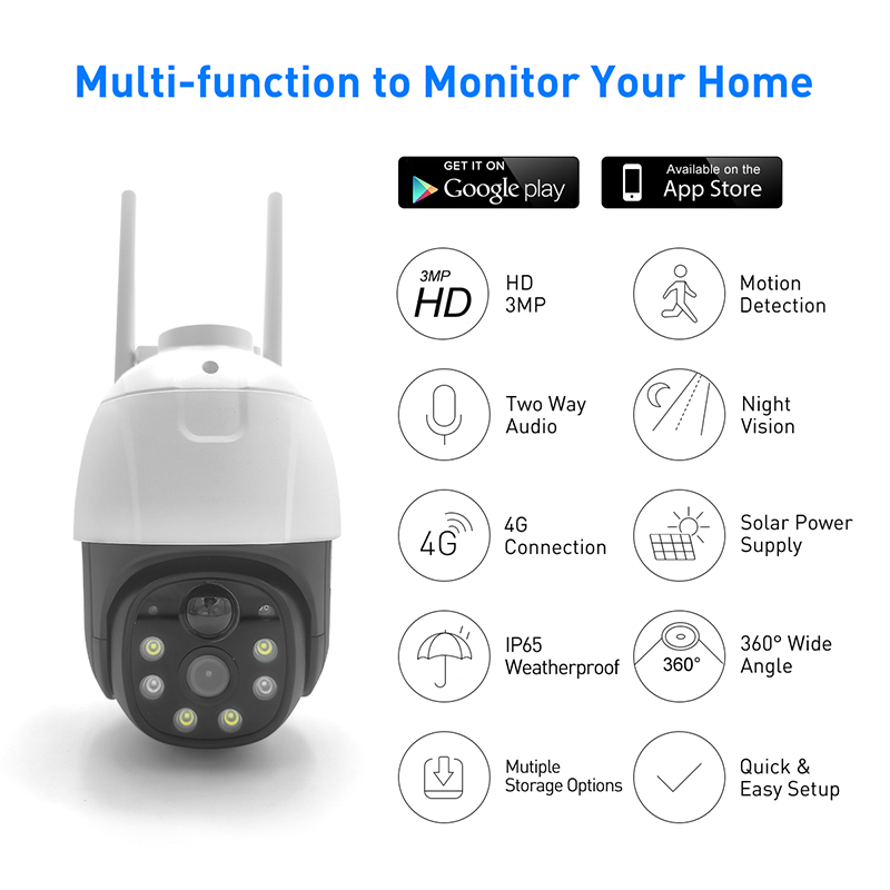 V380 RVP5 Plus 4G Solar 2MP Waterproof Outdoor IPC