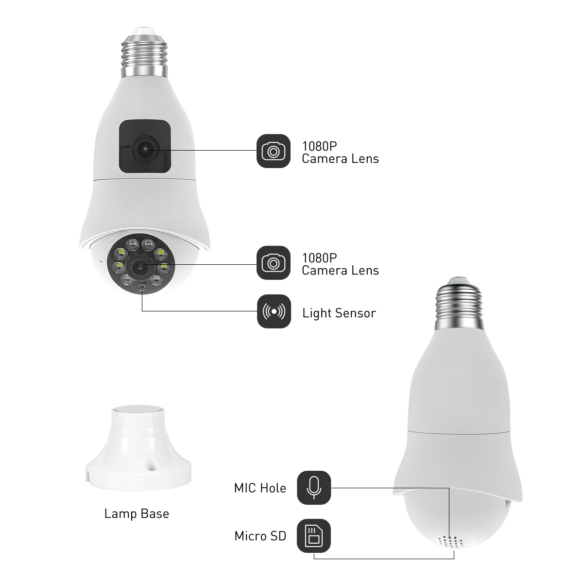 V380 RVSQ005 WiFi 2MP Bulb IPC supplier