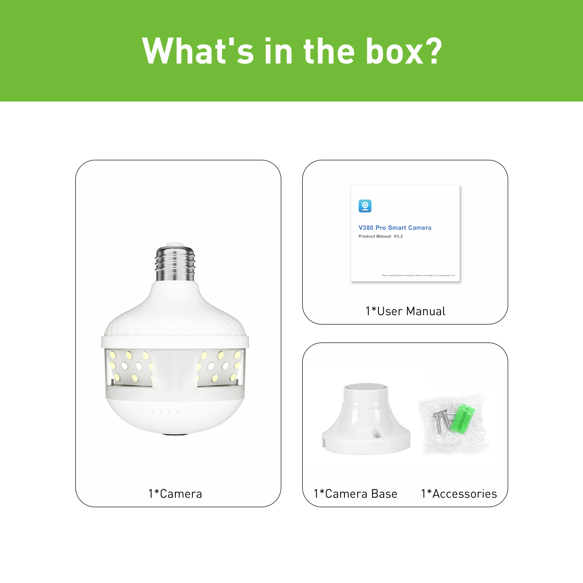 product v380 pro smart cctv dome camera system 360 panoramic night vision two way audio wifi882-17