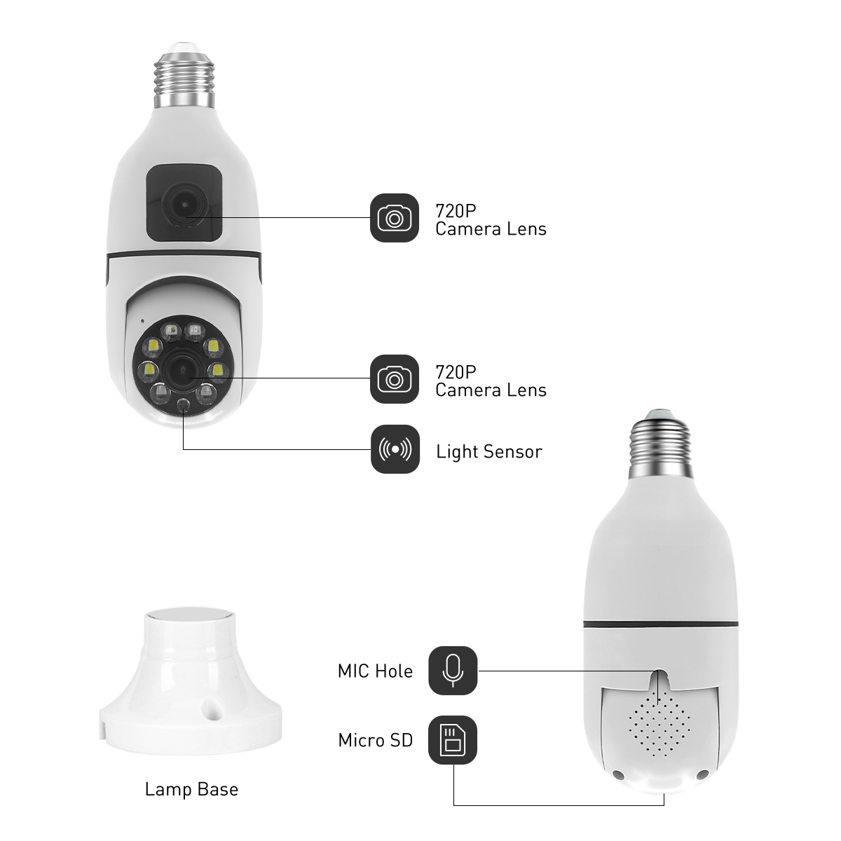 V380 RVSQ002 WiFi 2MP Bulb IPC details
