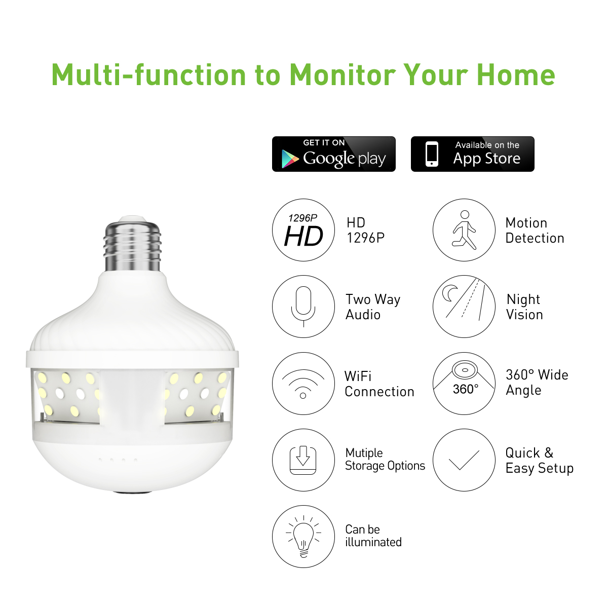 product v380 pro smart cctv dome camera system 360 panoramic night vision two way audio wifi882-7