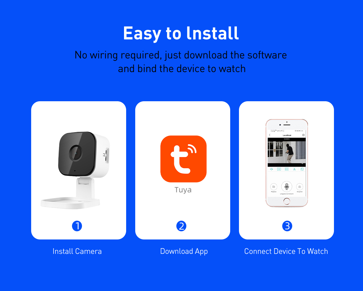 Tuya RC3 WiFi 1/2/4MP Indoor Fixed Cube IPC factory
