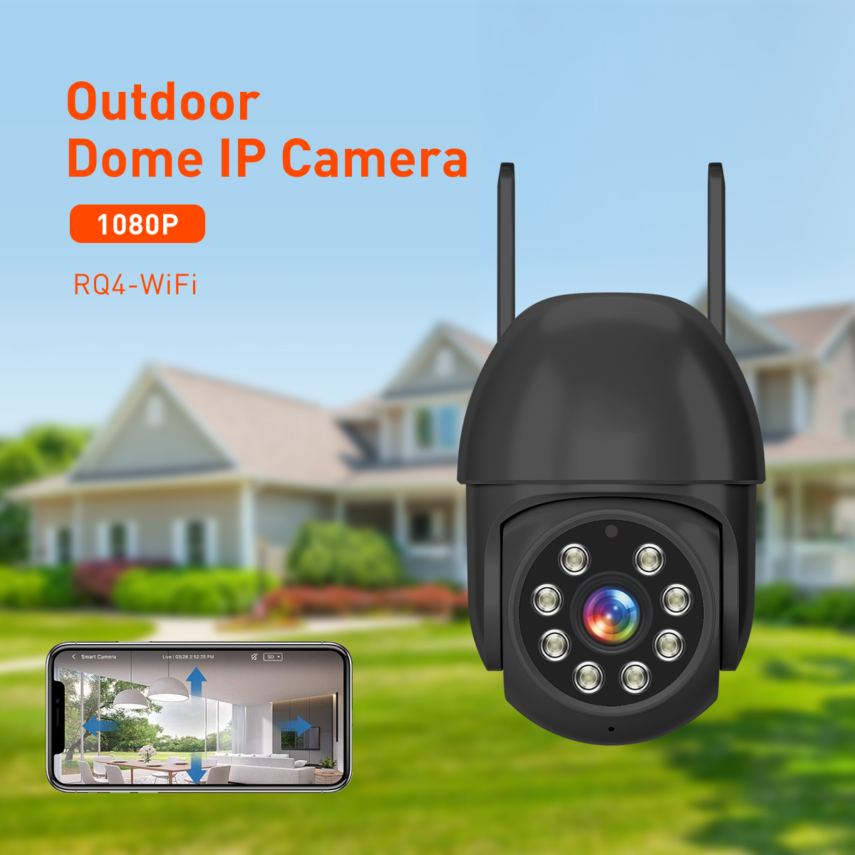 Tuya RQ4 WiFi 2MP/4MP Outdoor Wateproof Dome PTZ IPC factory