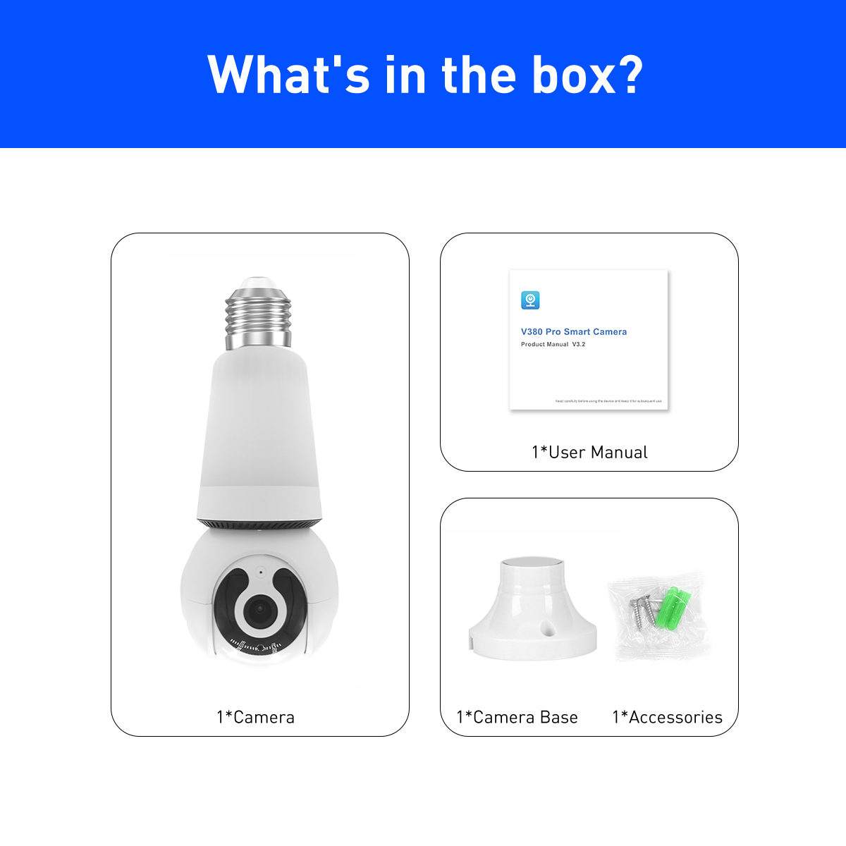 V380 RVQ26 WiFi 3MP Bulb IPC details