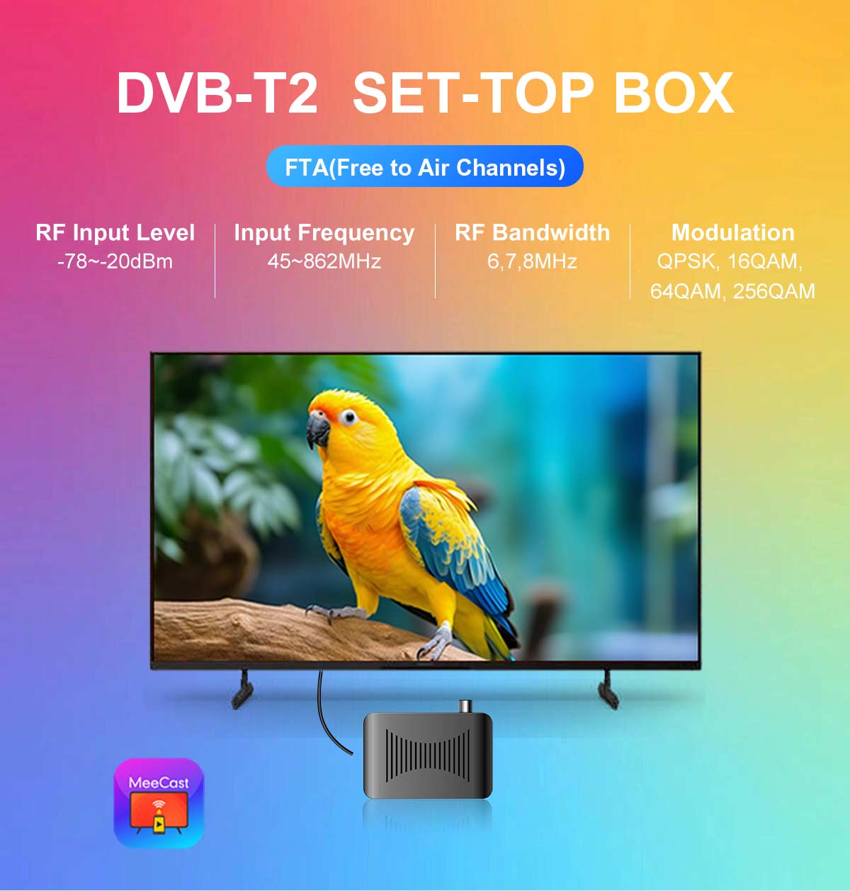 90mm Mini-4 DVB-T2 Receiver manufacture