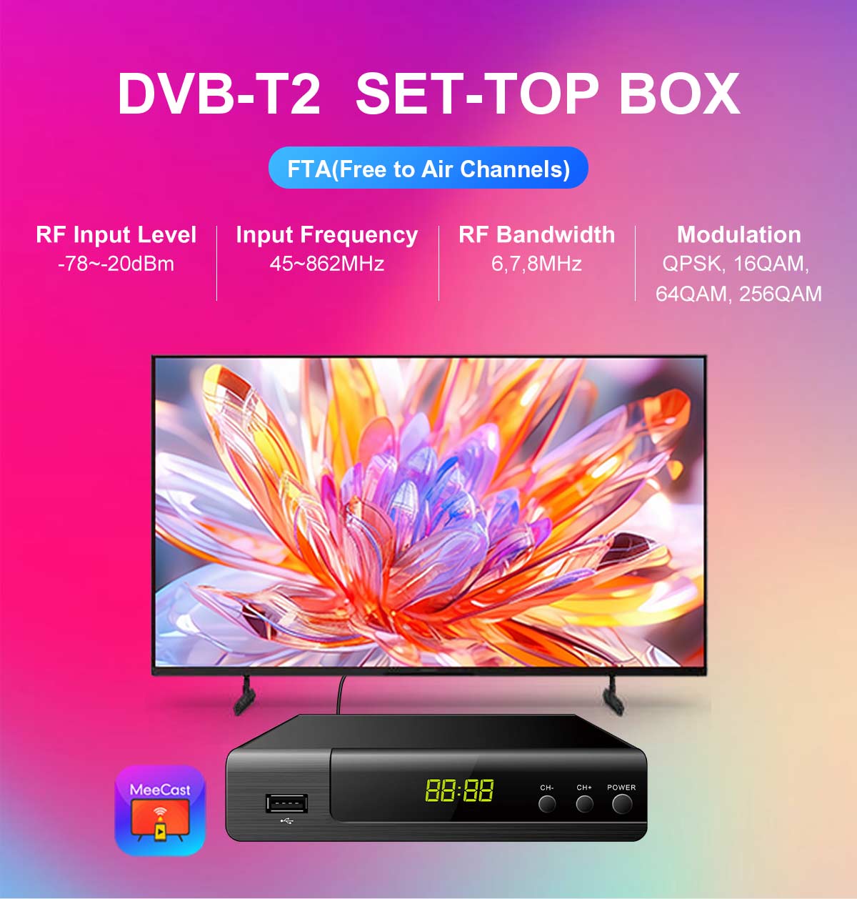 148mm Metal-1 DVB-T2 Receiver manufacture