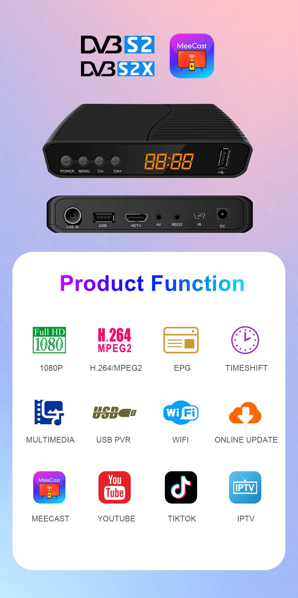 Mini-2 120mm Mini DVB-S2 Receiver factory