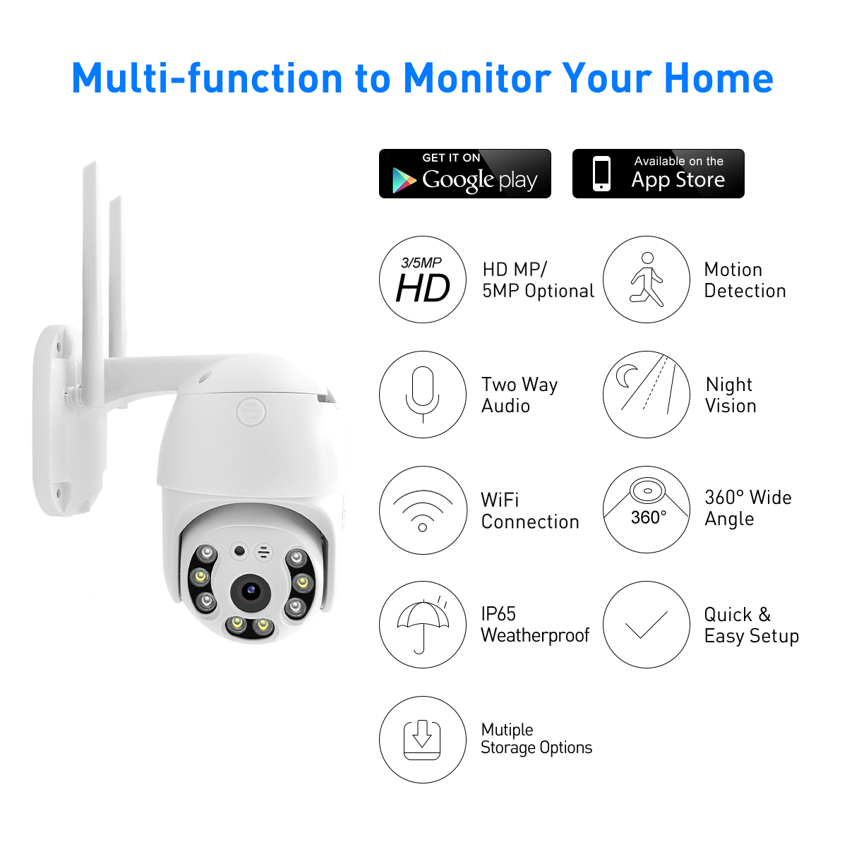 V380 RVP2 WiFi 3MP/5MP Waterproof Outdoor IPC factory