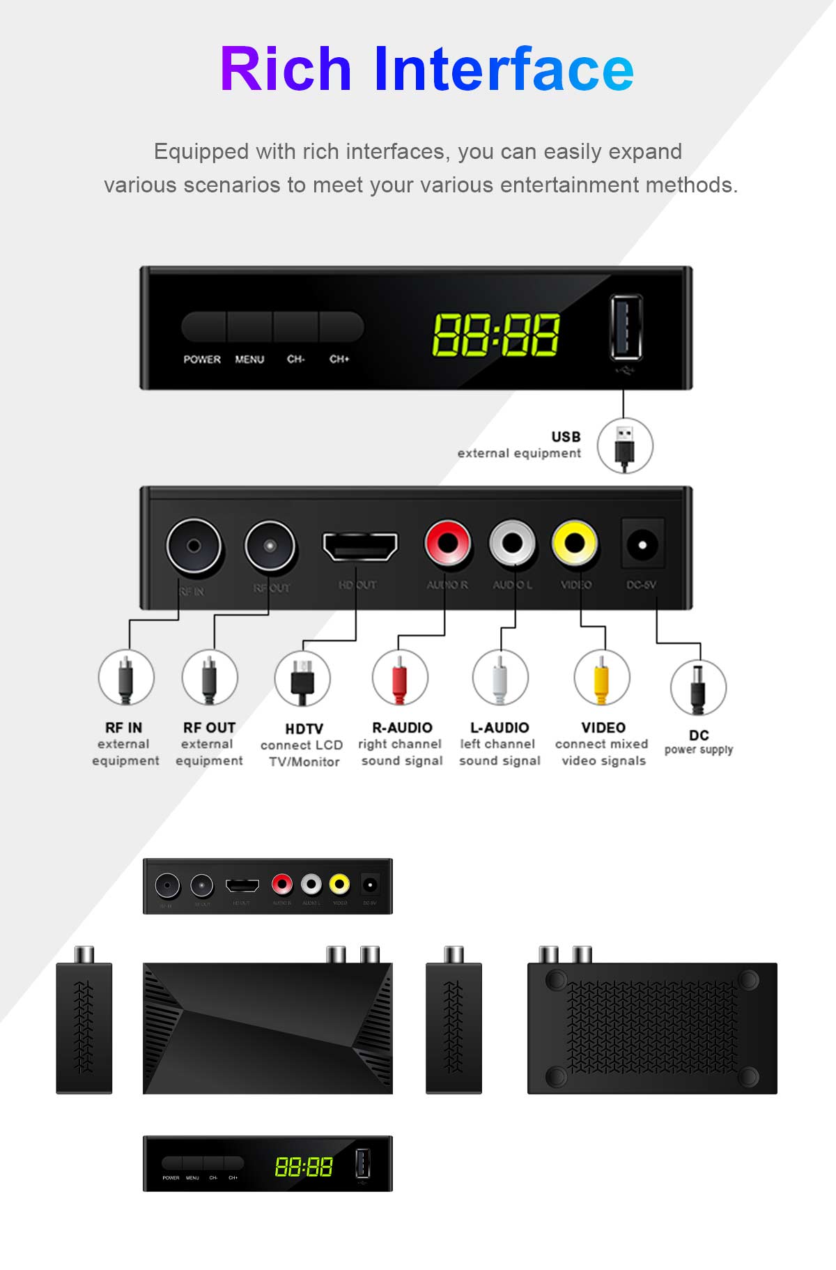 120mm Mini-8 DVB-T2 Receiver supplier