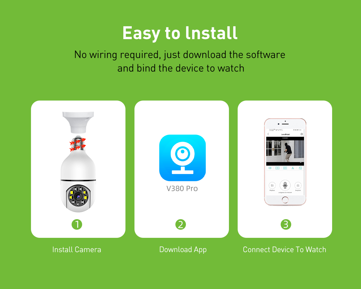 V380 RL3A WiFi 1MP Bulb IPC supplier